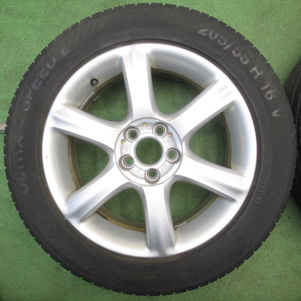 バリ溝！23年！キレイ！8.5分★ワーゲン ニュービートル 純正 BBS RD198 205/55R16 ギスラベット ULTRA SPEED2 16インチ PCD100/5H★6052605NJノ