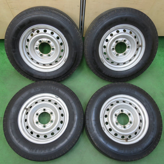 [送料無料] バリ溝！22年！キレイ！9分★トラック バン 等 195/75R15 109/107L 12PR ヨコハマ LT151R スチール ホイール 15インチ PCD139.7/6H★5011807イノ