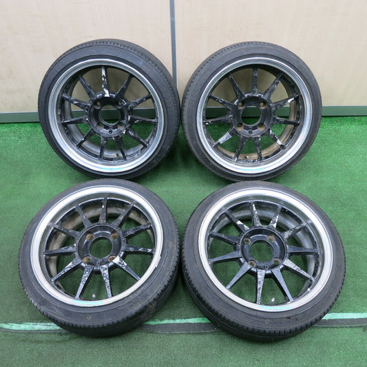 *送料無料* 超バリ溝！20年！ほぼ10分★LEYTON HOUSE RACING TEAM 165/45R15 ナンカン AS-1 レイトンハウス PCD114.3/4H★4032604TNノ
