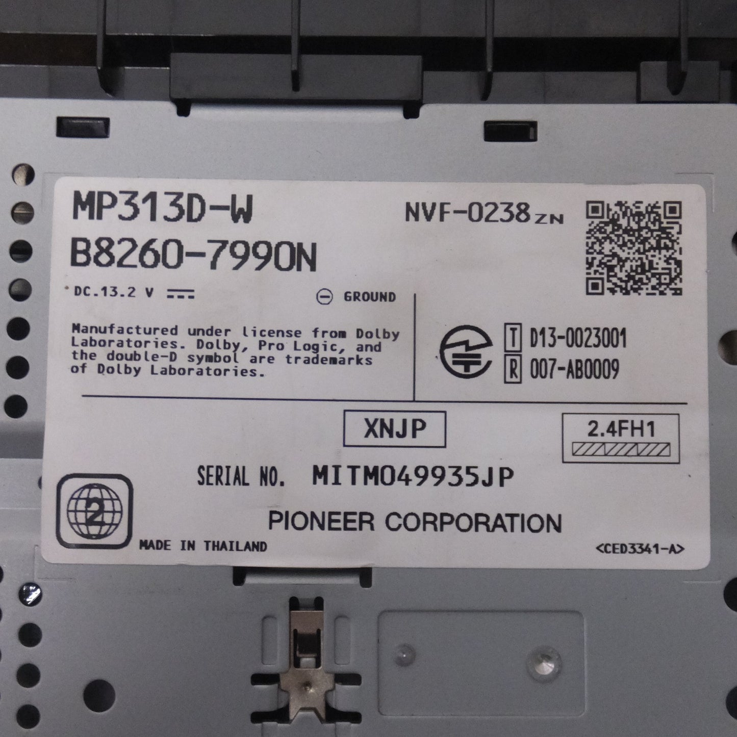 [送料無料] 現状品★パイオニア製 日産 純正 オリジナルナビゲーションシステム MP313D-W B8260-7990N(44)★