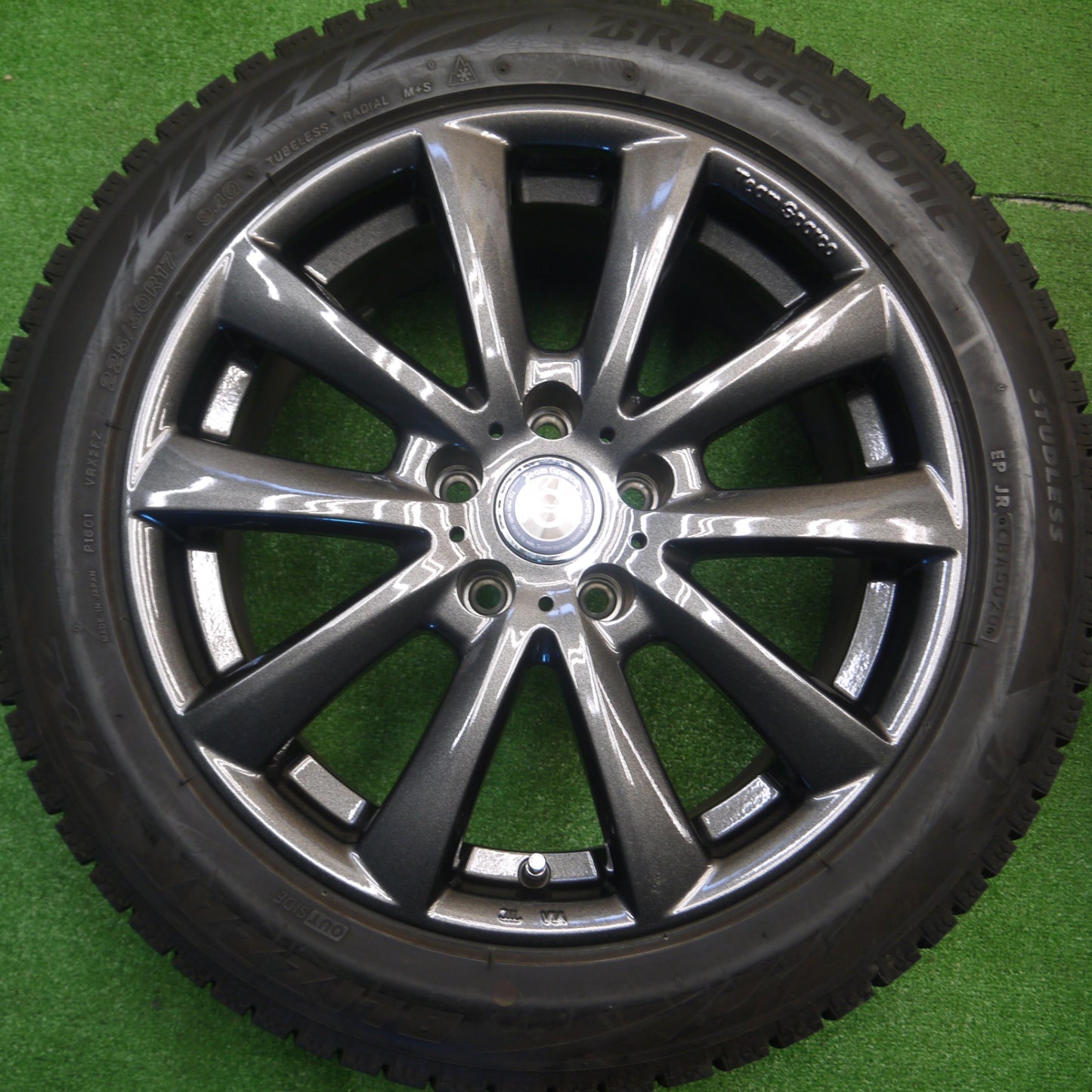 [送料無料] バリ溝！20年！キレイ！9.5分★BMW アウディ 等 225/50R17 スタッドレス ブリヂストン ブリザック VRX2 Team Sparco チームスパルコ PCD112/5H★4102505Hス