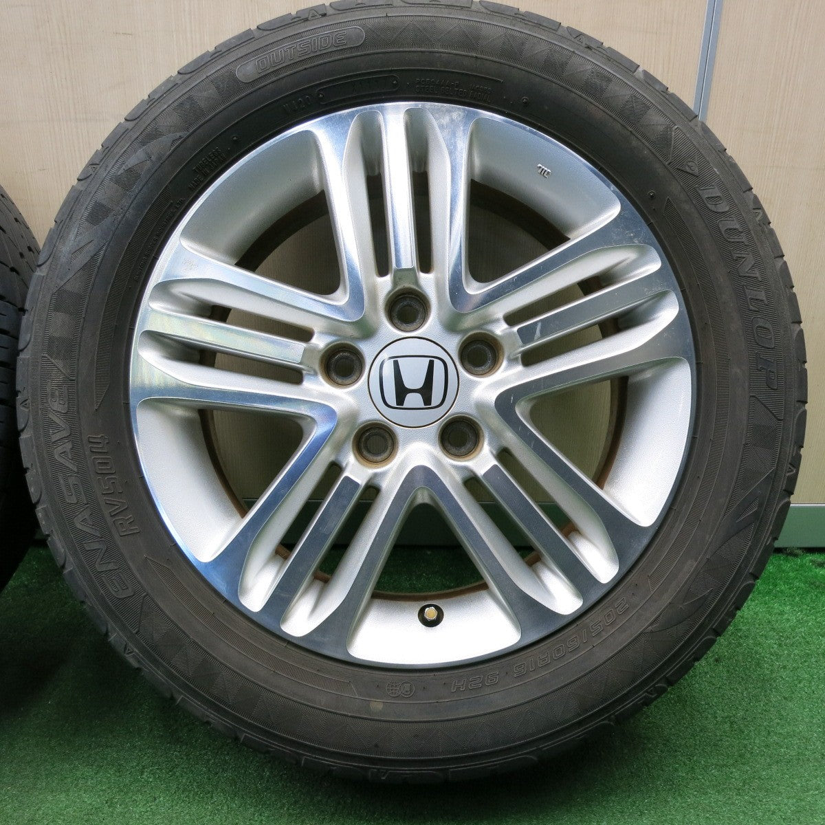 *送料無料* バリ溝！9分★ホンダ ステップワゴン スパーダ 純正 205/60R16 ダンロップ エナセーブ RV504 16インチ PCD114.3/5H★4031805NJノ
