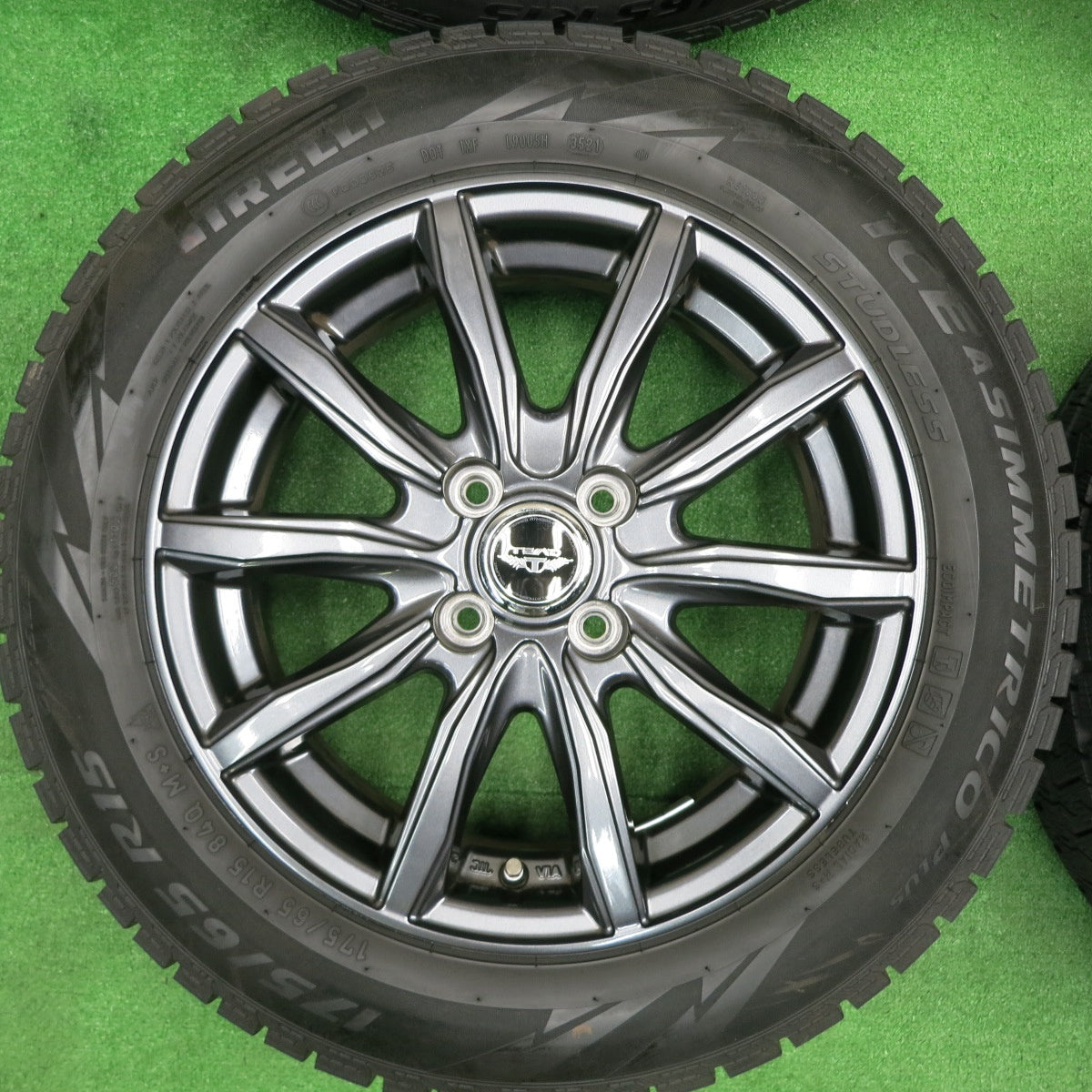 [送料無料] バリ溝！21年！キレイ！9分★スタッドレス 175/65R15 ピレリ アイスアシンメトリコ プラス TEAD テッド 15インチ PCD100/4H★4111309TNス