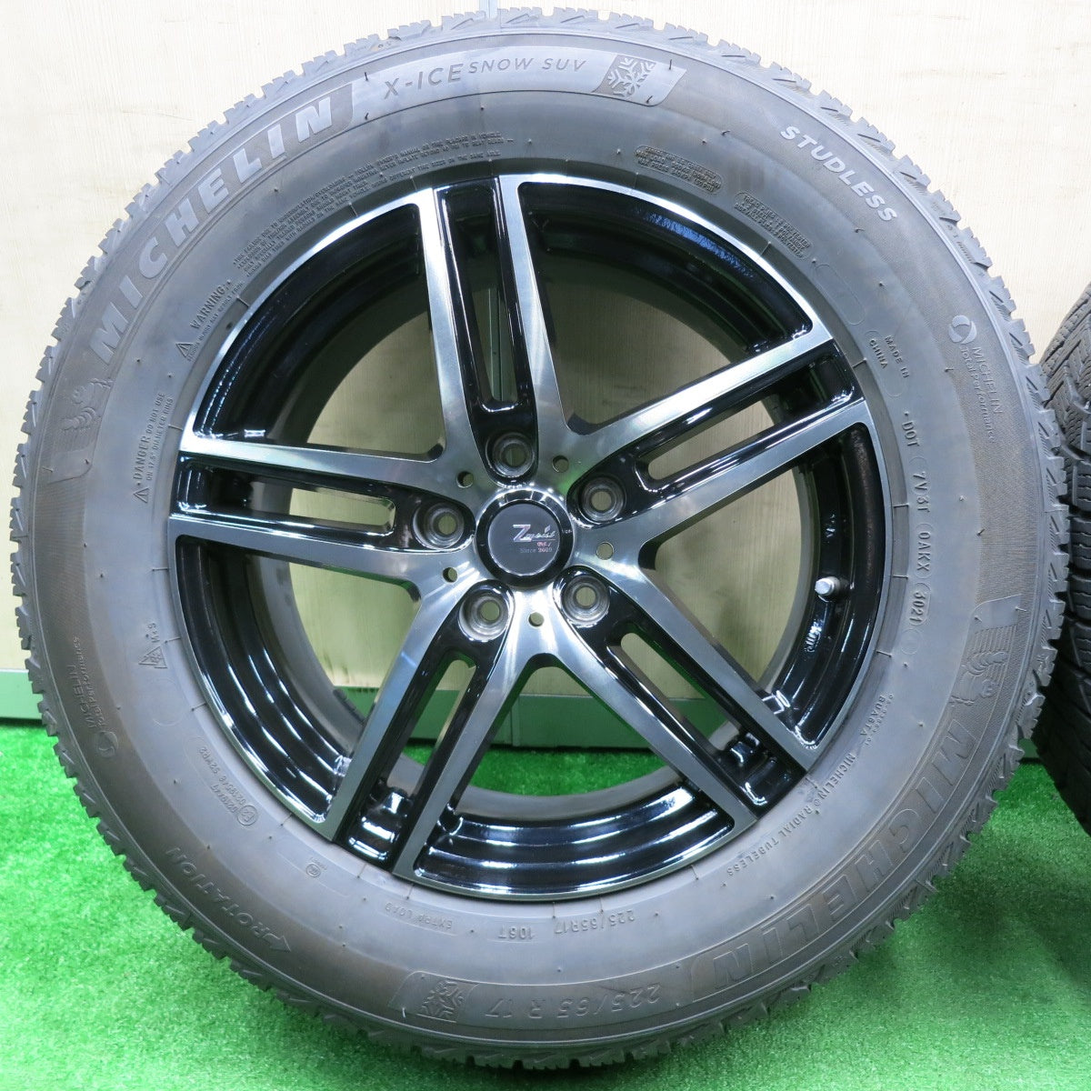 [送料無料] バリ溝！21年！キレイ！8.5分★スタッドレス 225/65R17 ミシュラン X-ICE SNOW SUV Zmeist VS-1 17インチ PCD114.3/5H★4112204NJス