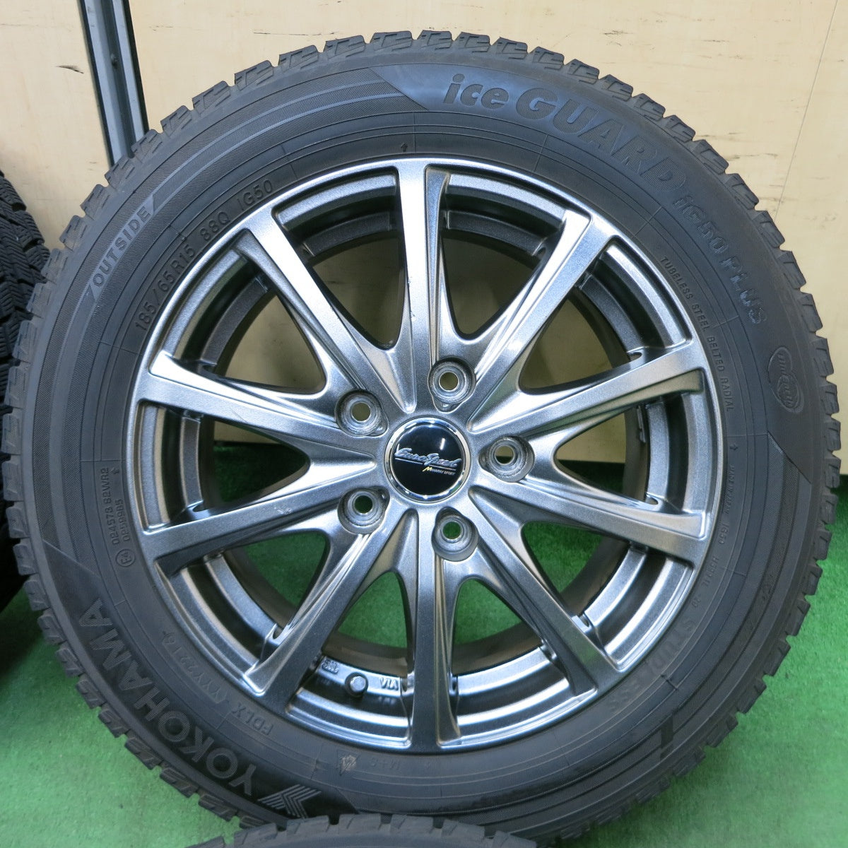 [送料無料] バリ溝！9.5分★スタッドレス 185/65R15 ヨコハマ アイスガード iG50 プラス EuroSpeed MANARAY SPORT ユーロスピード 15インチ PCD114.3/5H★4112112SYス