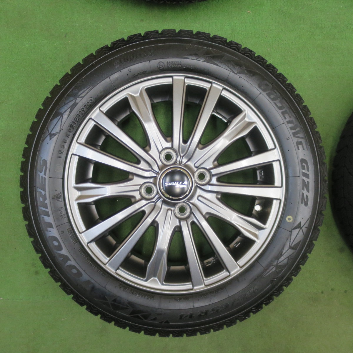 バリ溝！22年！キレイ！9分★スタッドレス 165/65R14 トーヨー オブザーブ GIZ2 SIBILLA NEXT W5 シビラ 14インチ PCD100/4H★6021103TTス