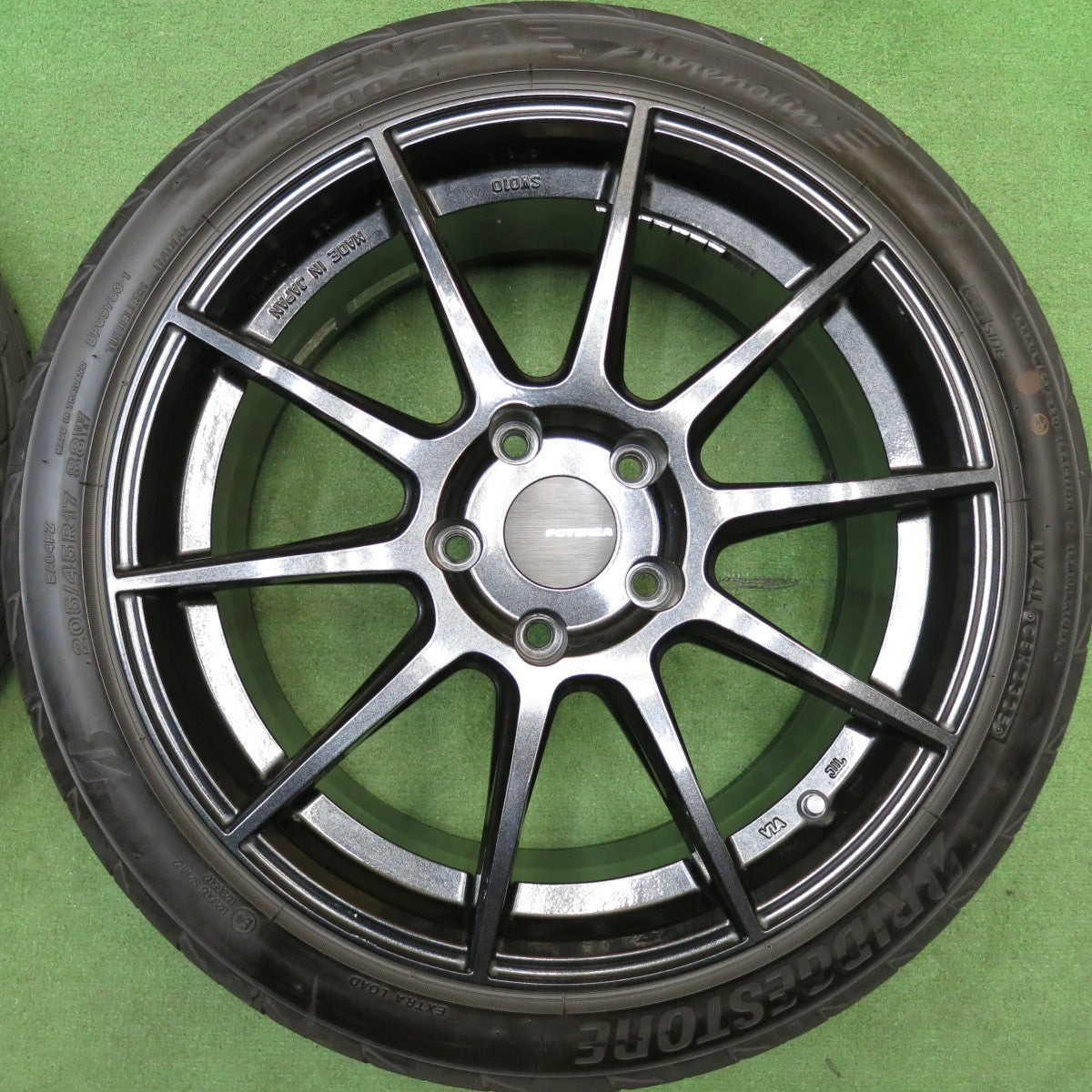 バリ溝！25年！9.5分★205/45R17 ブリヂストン ポテンザ RE004 Adrenalin POTENZA SW010 社外 アルミ 17インチ PCD114.3/5H★6043005HAノ