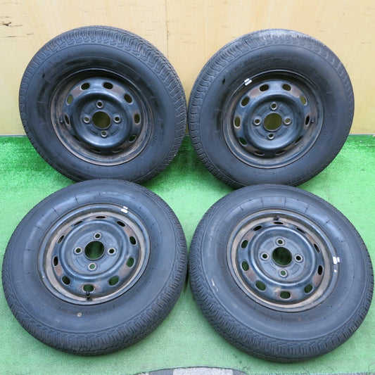 バリ溝！24年！9分★155/80R12 ヨコハマ S-208 スチール ホイール 12インチ PCD100/4H★5062203HAノ