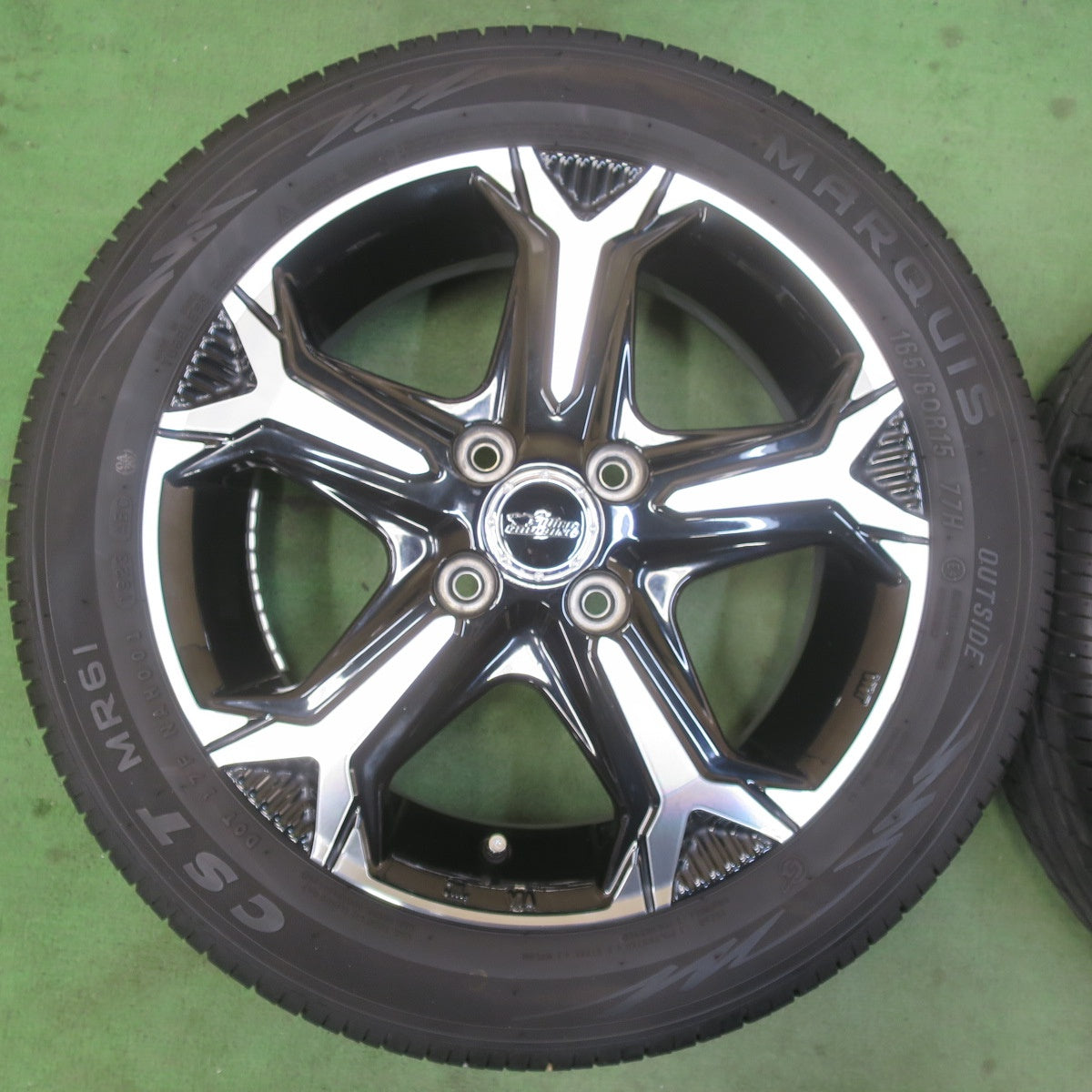 バリ溝！23年！キレイ！9.5分★165/60R15 マーキス CST MR61 WILD CRUISING KC-α ワイルドクルージング 15インチ ハスラー ソリオ 等 PCD100/4H★6022811イノ