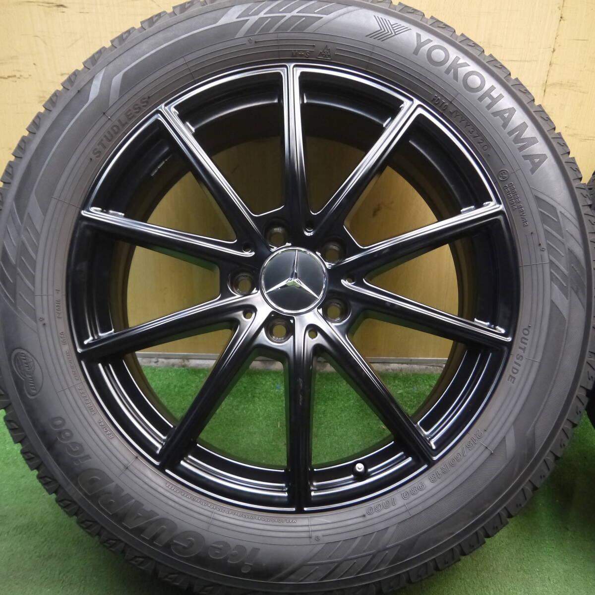 バリ溝 20年 綺麗 9.5分★ベンツ X247 GLB 純正 215/60R18 スタッドレス ヨコハマ アイスガード iG60 PCD112/5H★4012206Hス