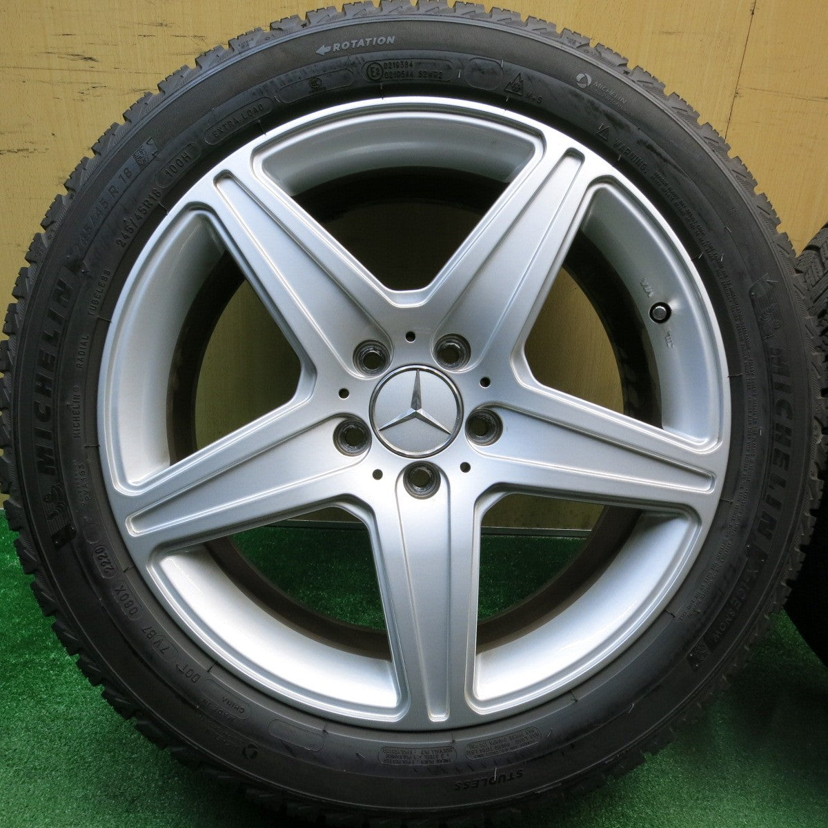 バリ溝！キレイ！9分★ベンツ 等 AGA Burg TARGA 245/45R18 スタッドレス ミシュラン X-ICE SNOW 18インチ ブルグ PCD112/5H★5121107HAス