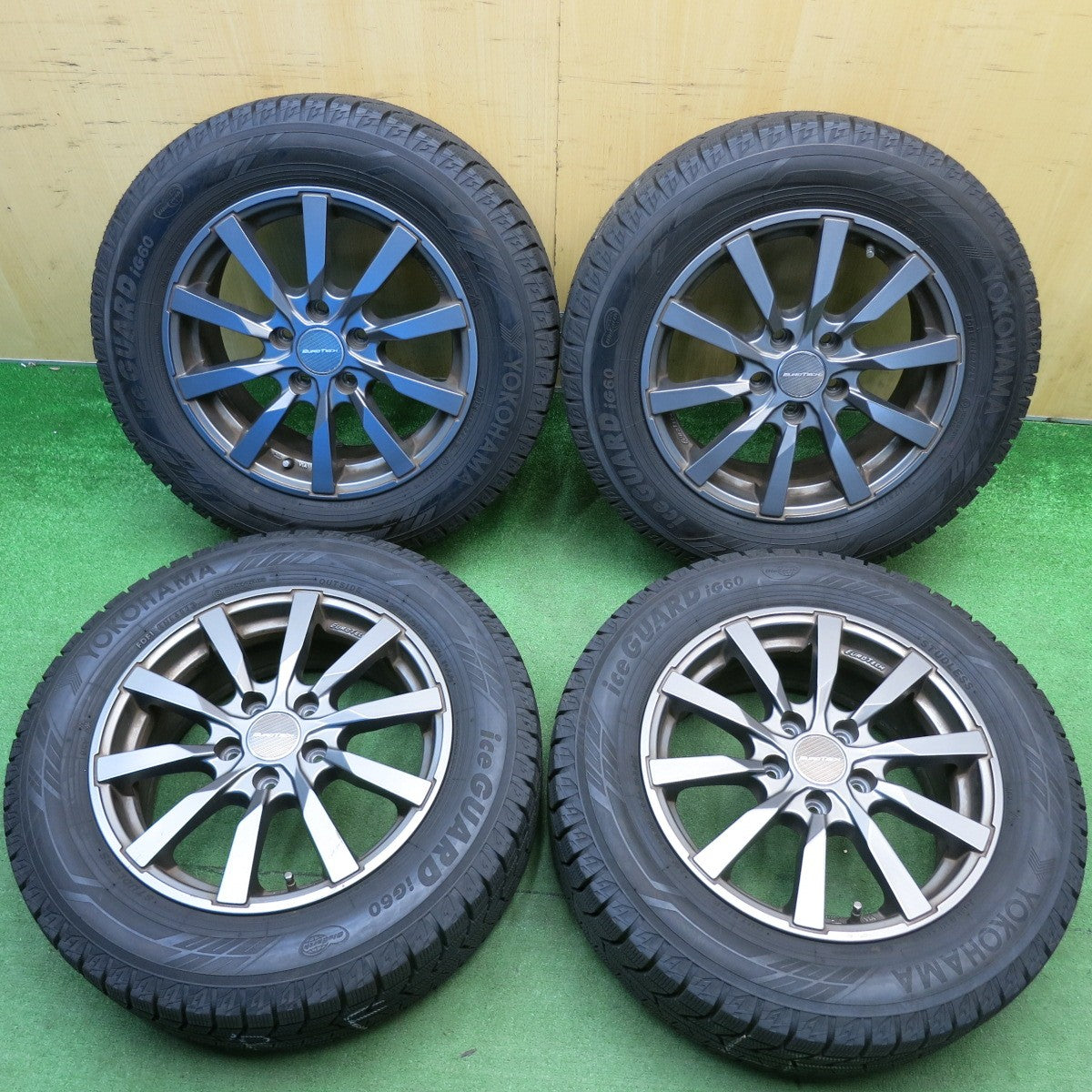 超バリ溝！24年！ほぼ10分★ワーゲン 等 EUROTECH GAYA10 215/60R16 スタッドレス ヨコハマ アイスガード iG60 16インチ ユーロテック ガヤ10 PCD112/5H★6040505HAス