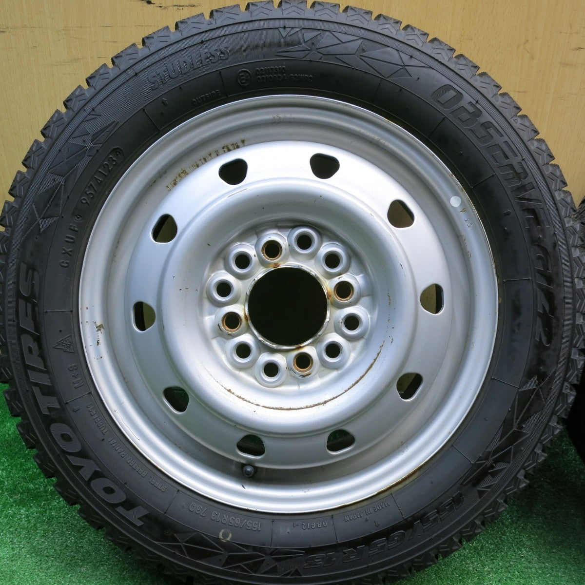 バリ溝！23年！9.5分以上★スタッドレス 155/65R13 トーヨー オブザーブ GIZ2 スチール ホイール 13インチ PCD100 110 114.3/4H マルチ★6022618HAス