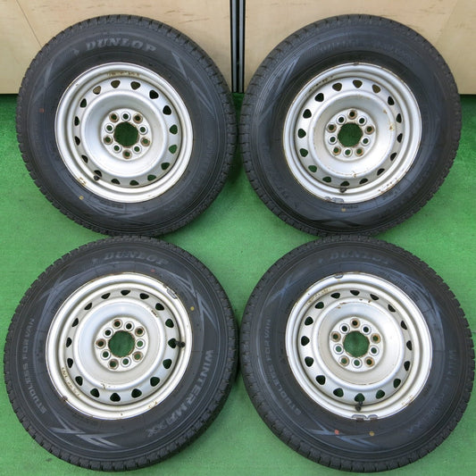 *送料無料* バリ溝！9分★スタッドレス 175R14 8PR ダンロップ ウインターマックス SV01 スチール 14インチ PCD100 114.3/5H マルチ★4053106イス
