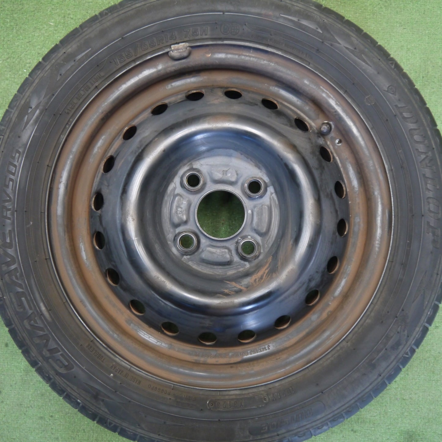 4本価格！23年◎155/65R14 ダンロップ エナセーブ RV505 スチール ホイール 14インチ PCD100/4H◎6072707Hノ