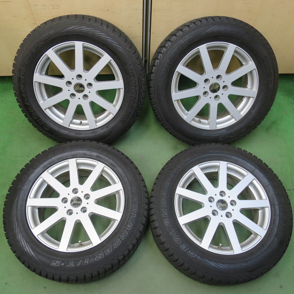 バリ溝！9.5分★スタッドレス 225/65R17 ヨコハマ ジオランダー i/T-S ALZE 社外 アルミ 17インチ PCD114.3/5H★6042104イス