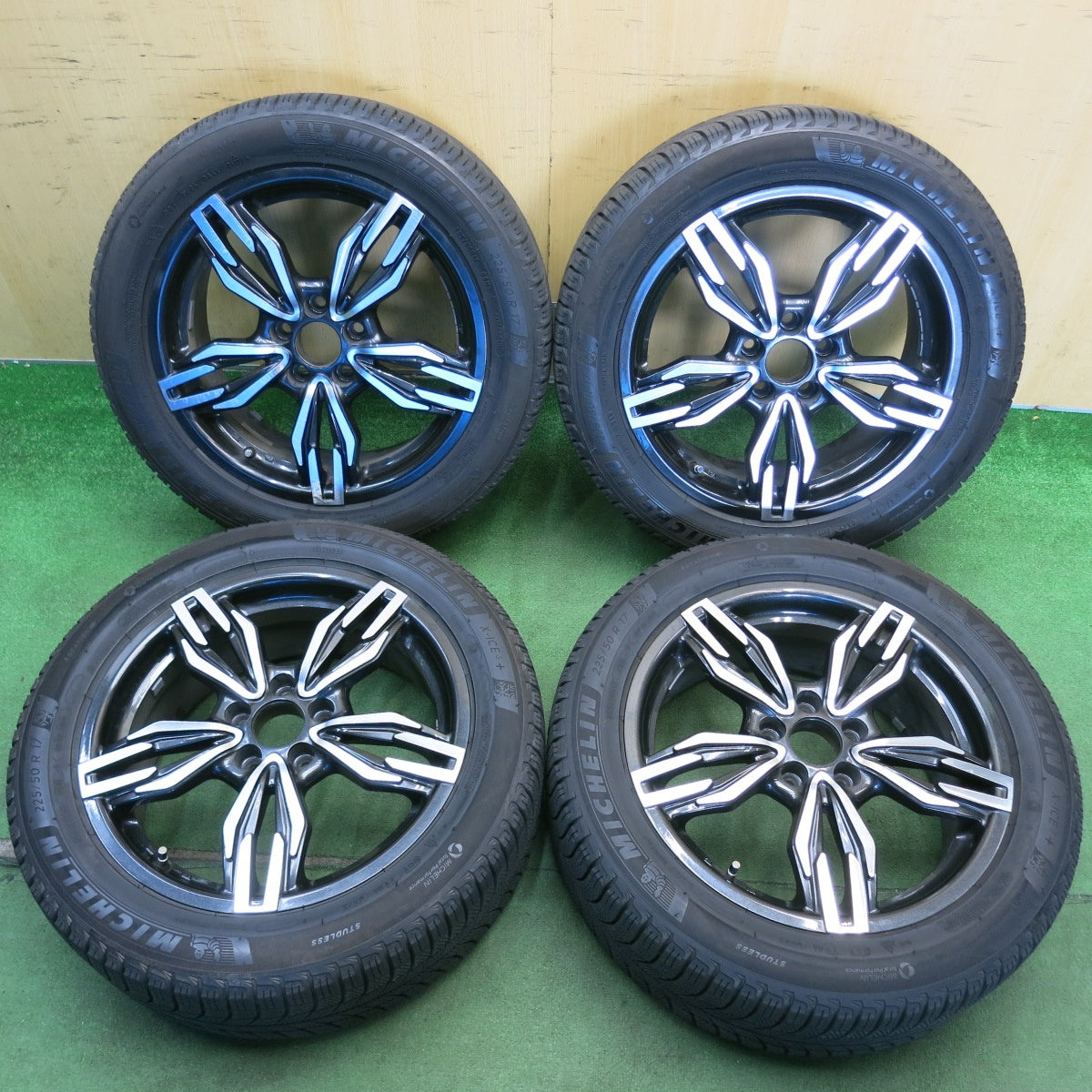 バリ溝！8.5分◎ボルボ 等 Eurobahn VTX 225/50R17 スタッドレス ミシュラン X-ICE3+ ユーロバーン 17インチ PCD108/5H◎6061402HAス