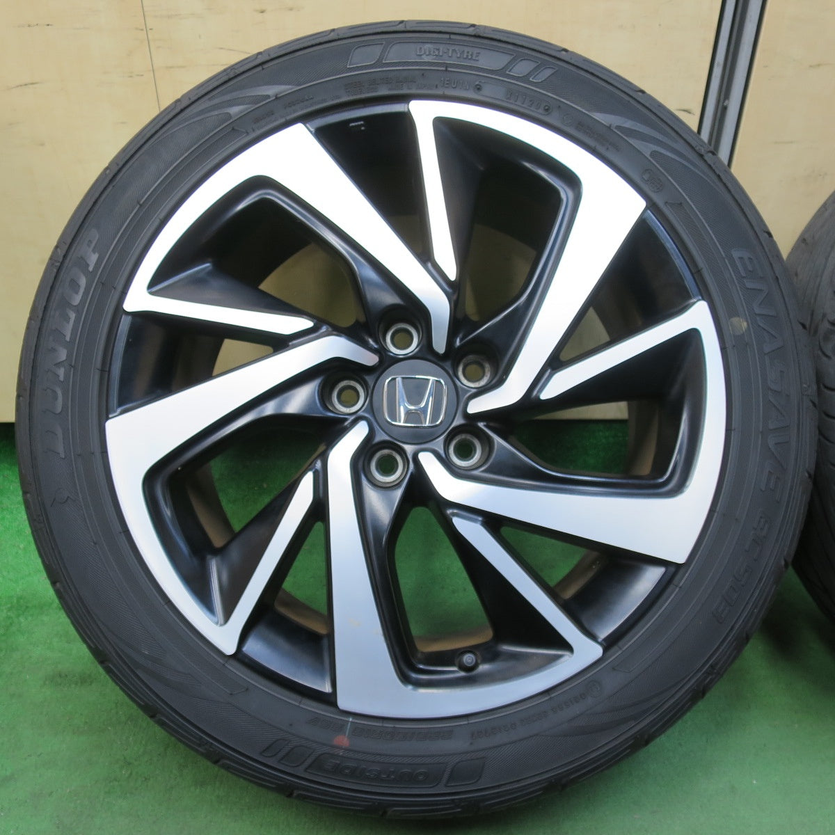 [送料無料] バリ溝！キレイ！9.5分★ホンダ RU ヴェゼル RS 純正 225/50R18 ダンロップ エナセーブ EC503 18インチ PCD114.3/5H★5012510イノ