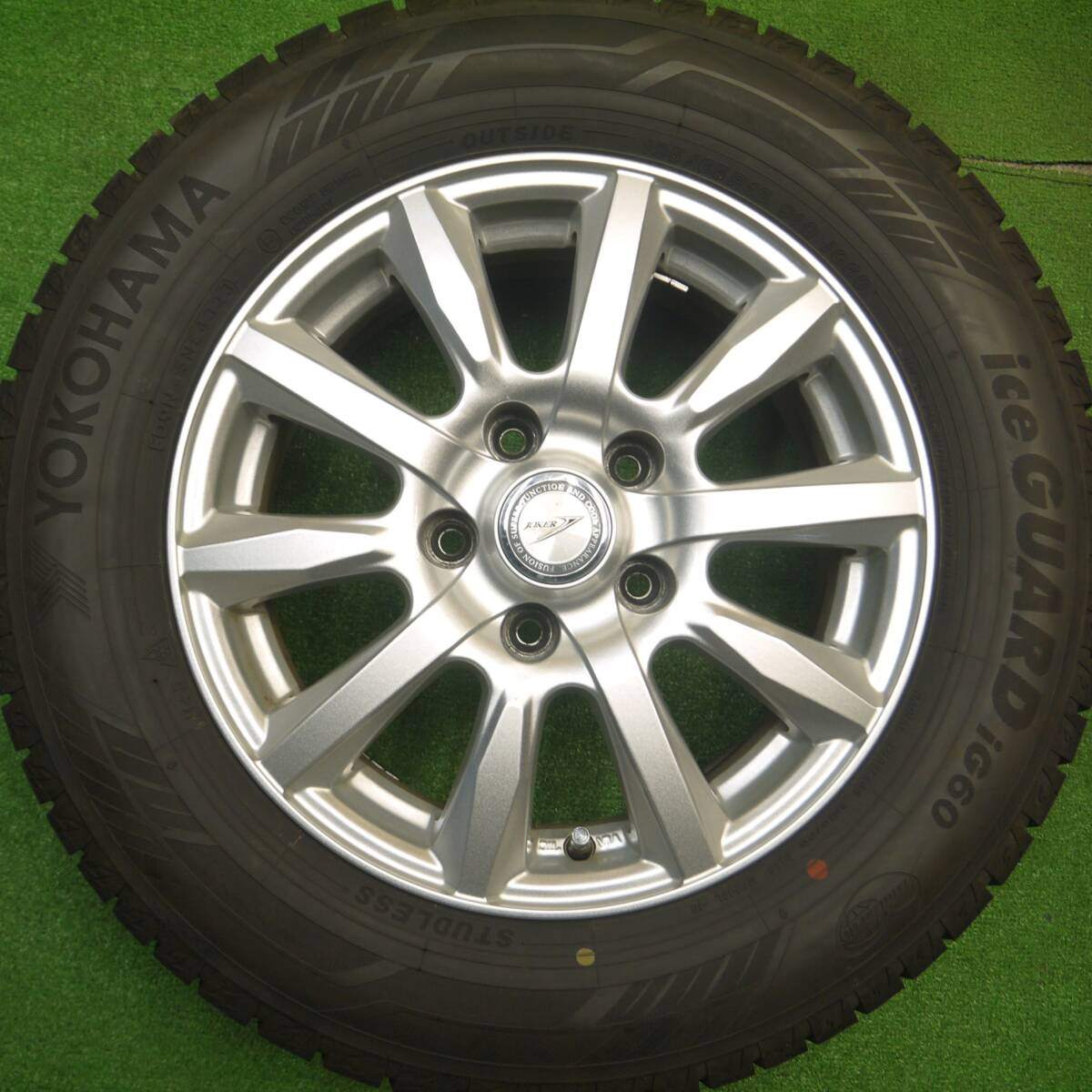 バリ溝！23年！キレイ！9.5分★スタッドレス 195/65R15 ヨコハマ アイスガード iG60 JOKER ジョーカー 15インチ PCD114.3/5H★4120303Hス