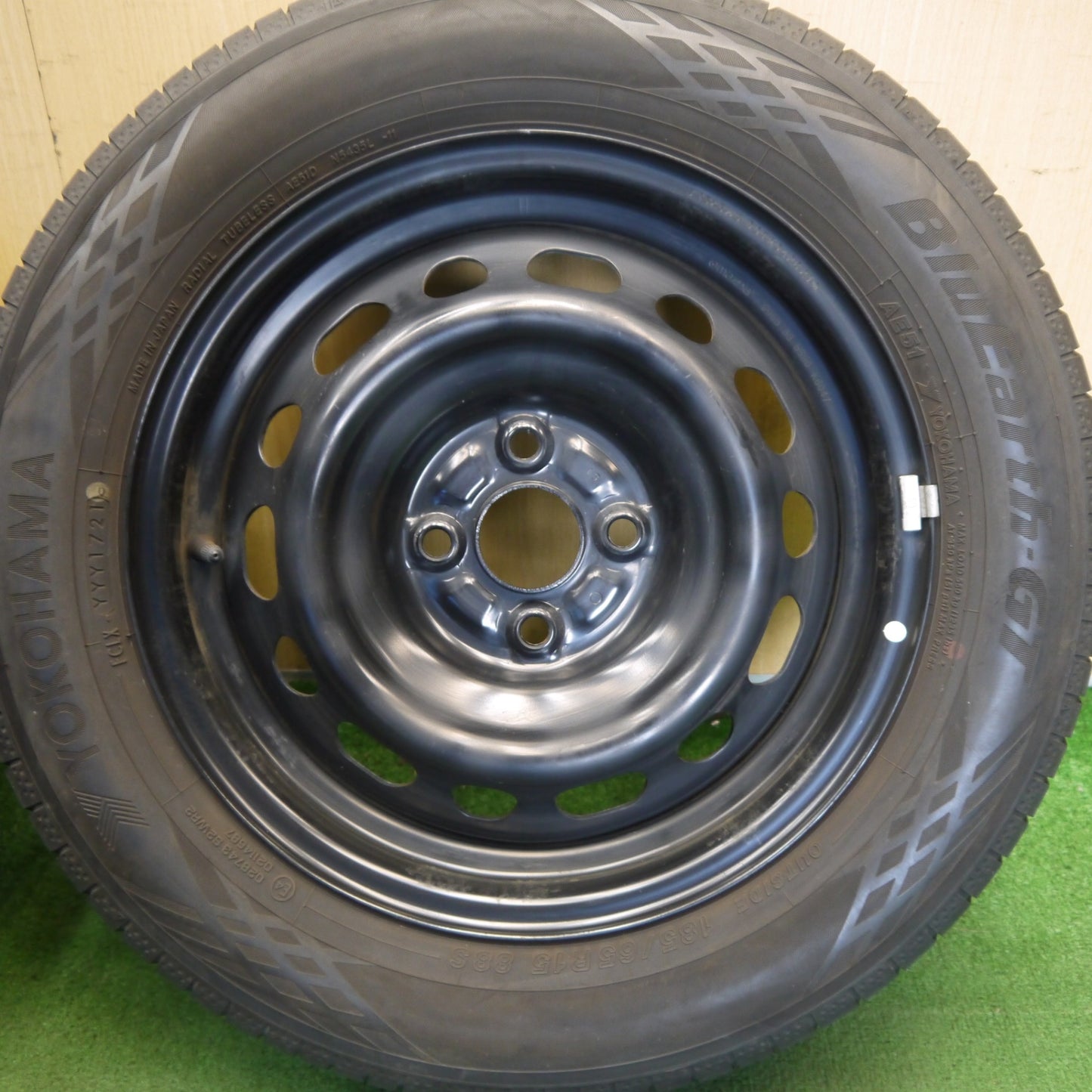 バリ溝！キレイ！9分◎185/65R15 ヨコハマ BluEarth-GT AE51 スチール ホイール ブルーアース 15インチ PCD100/4H◎6072802Hノ