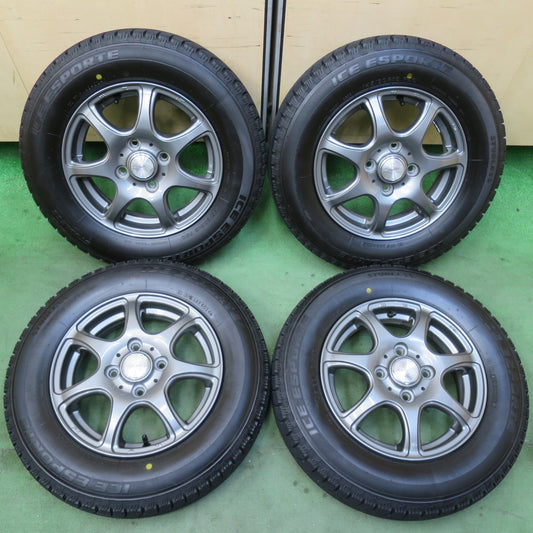 バリ溝！24年！キレイ！ほぼ10分★スタッドレス 145/80R13 アイスエスポルテ E sprine 社外 アルミ 13インチ PCD100/4H★5112801イス