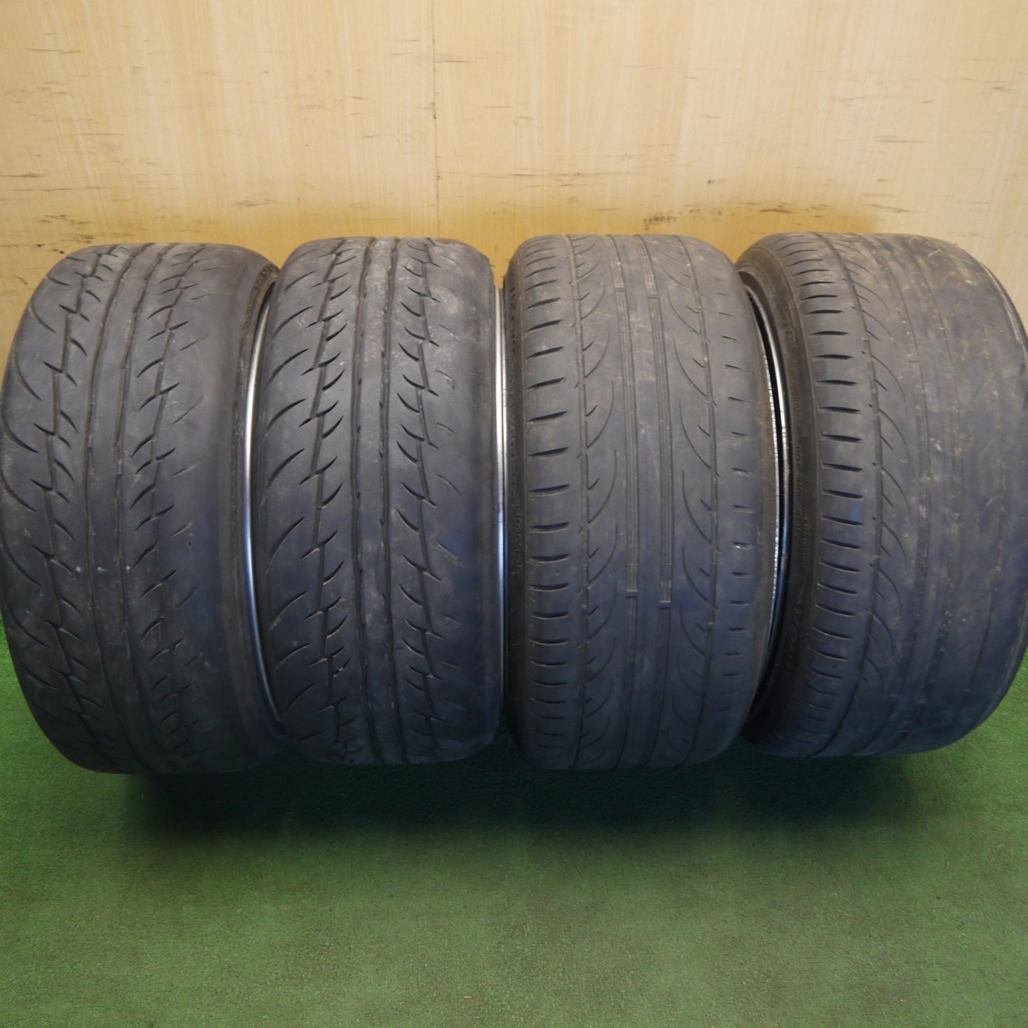 バリ溝！23年！8.5分◎日産 フェアレディZ Z34 純正 RAYS 225/35R19 245/35R19 ファイナリスト 595 EVO ハンコック ベンタス V12 evo2 レイズ 19インチ PCD114.3/5H◎6061207Hノ