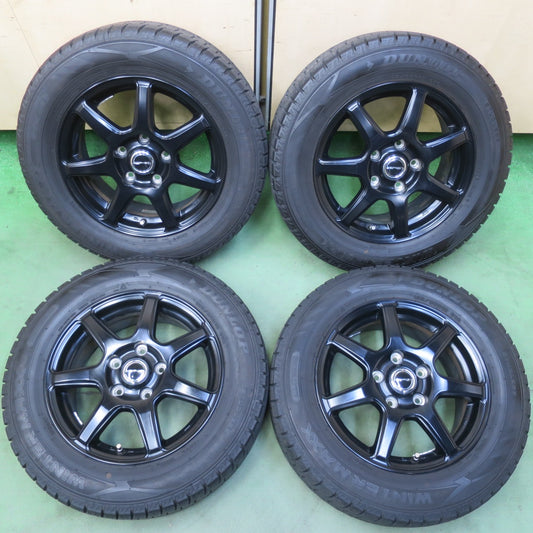 バリ溝！23年！キレイ！9分◎スタッドレス 195/65R15 ダンロップ ウインターマックス WM02 PRD 社外 アルミ 15インチ PCD114.3/5H◎6071103イス