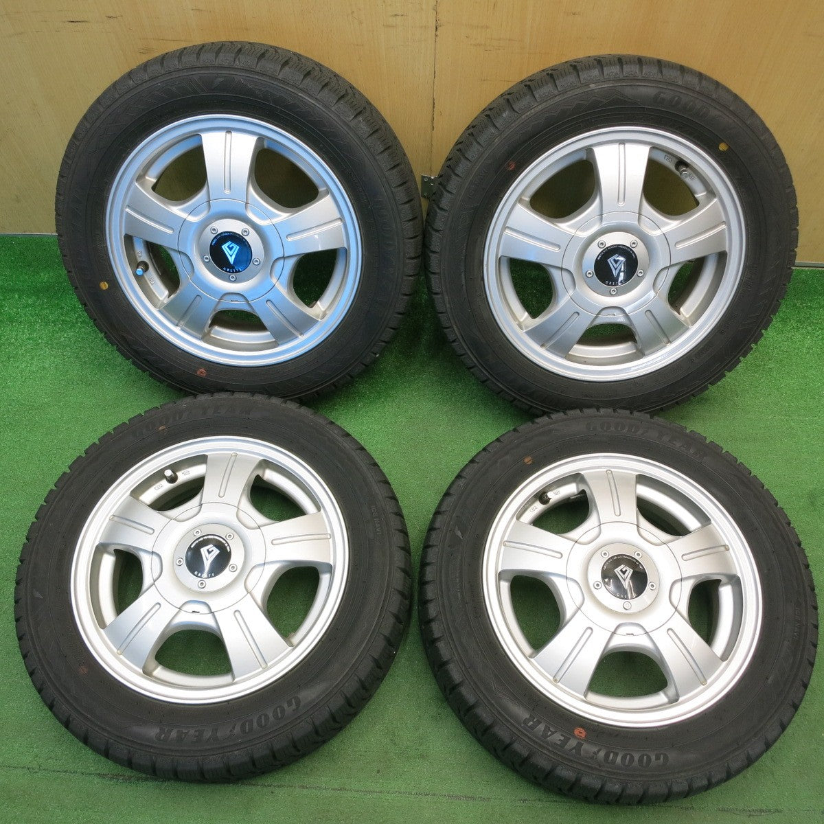 超バリ溝！ほぼ10分★スタッドレス 155/65R13 グッドイヤー アイスナビ8 GRETTE 社外 アルミ 13インチ PCD100 110 114.3/4H マルチ★6040509HAス