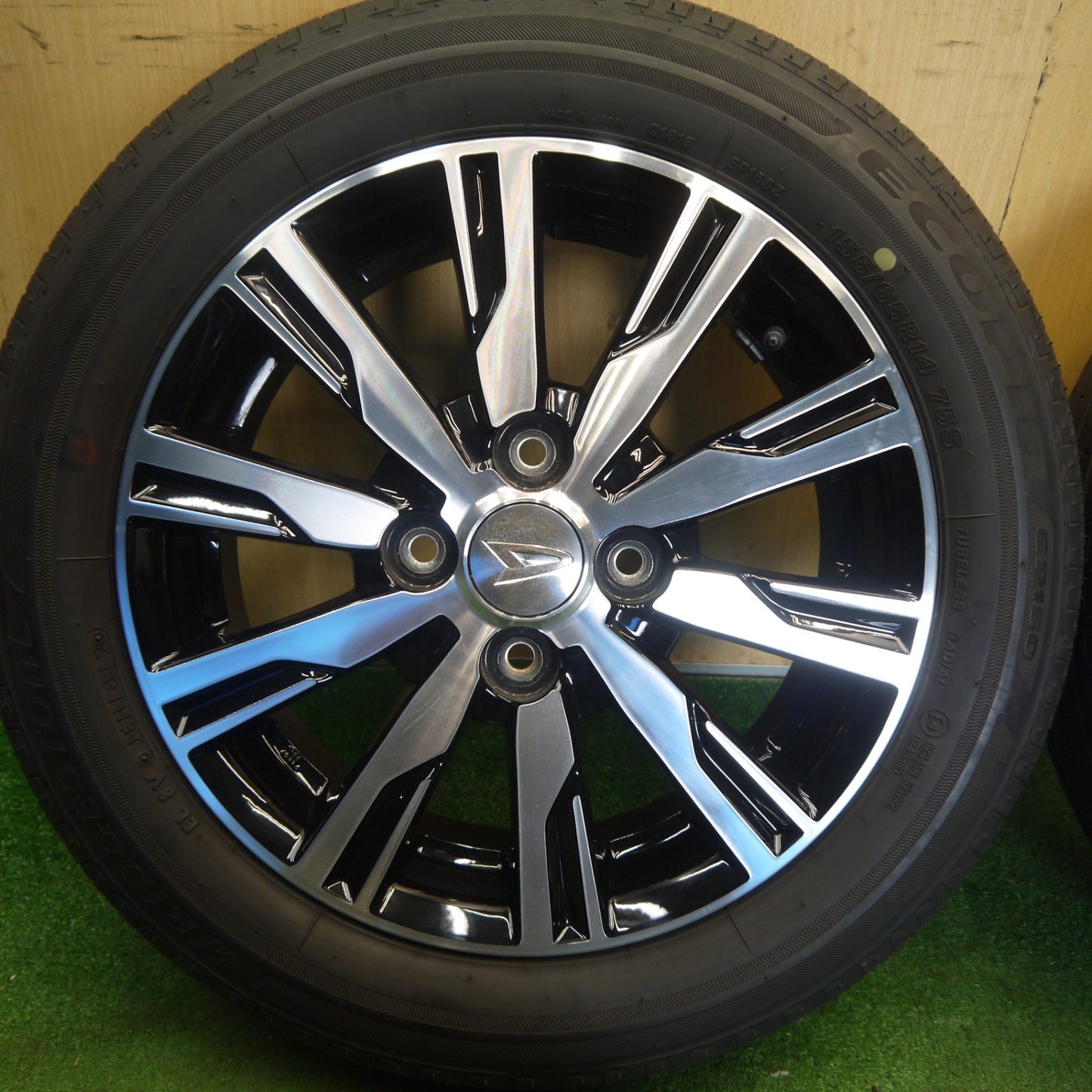 キレイ★ダイハツ タント カスタム 純正 155/65R14 ブリヂストン エコピア EP150 14インチ PCD100/4H★6052703Hノ