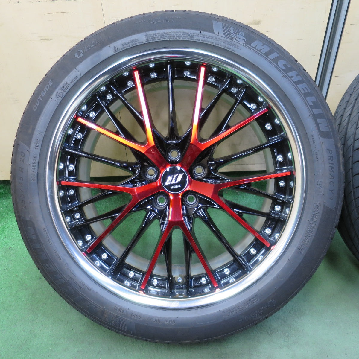 バリ溝！25年！キレイ！9分◎WORK SCHWERT SG2 BCR 255/45R20 ミシュラン プライマシー4 S1 ワーク シュヴァート 20インチ PCD114.3/5H◎6072001NGノ