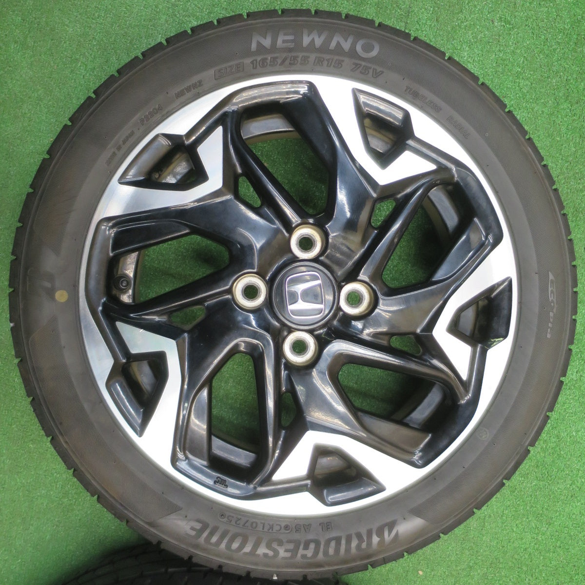 バリ溝！25年！9分★ホンダ N-BOX カスタム ターボ 純正 165/55R15 ブリヂストン NEWNO ニューノ 15インチ PCD100/4H★5110710NJノ