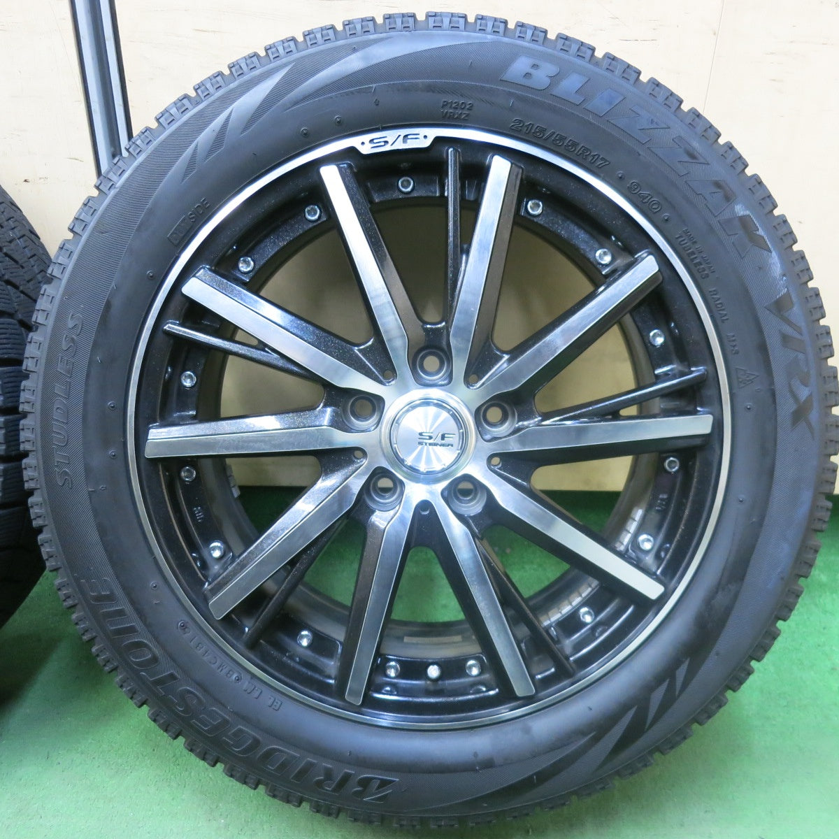 4本価格★S/F STEINER 215/55R17 スタッドレス ブリヂストン ブリザック VRX 17インチ シュタイナー PCD114.3/5H★5091803SKス