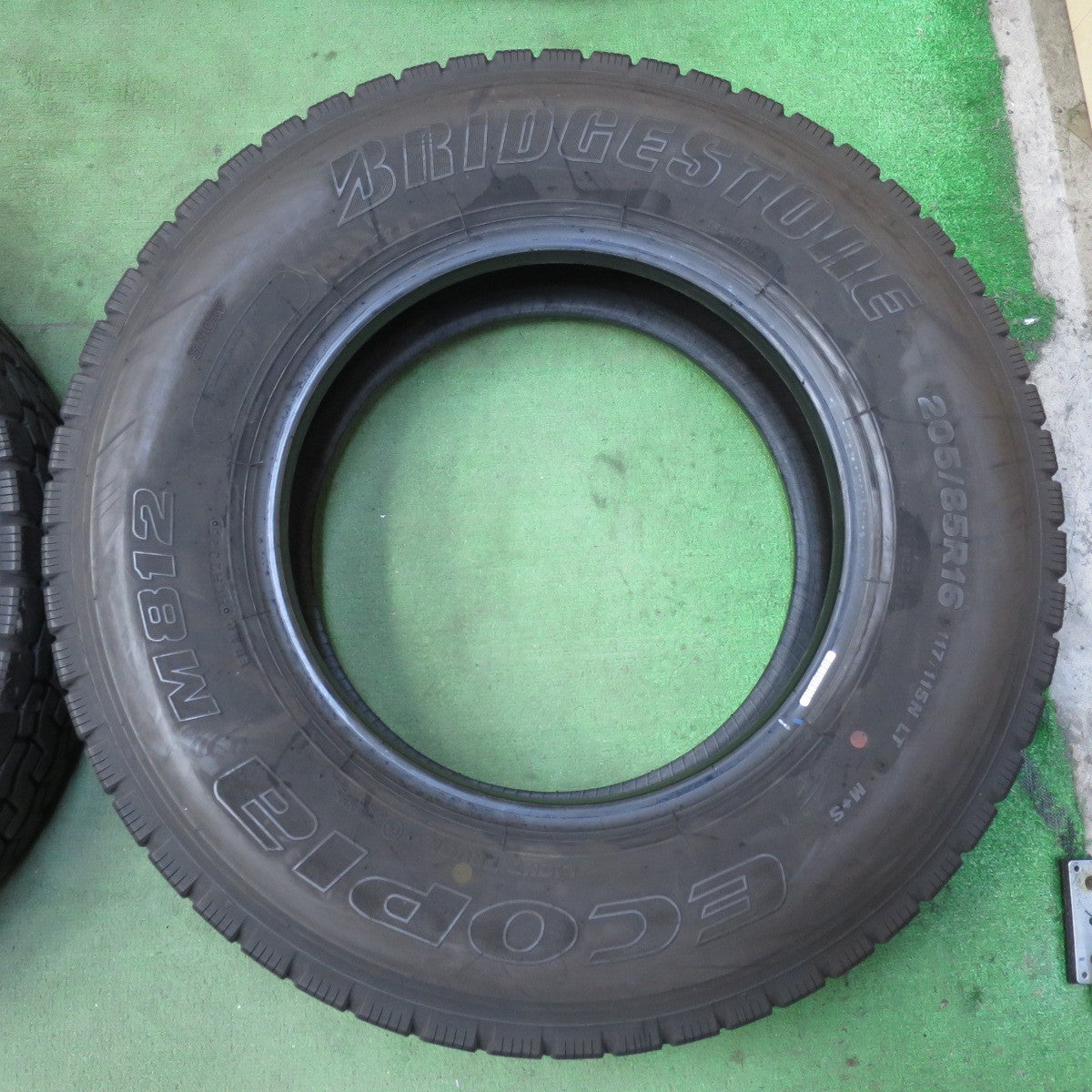 バリ溝！25年！9分！6本★トラック タイヤ 205/85R16 117/115N ブリヂストン エコピア M812 ミックス オールシーズン 16インチ★5102306イスタ