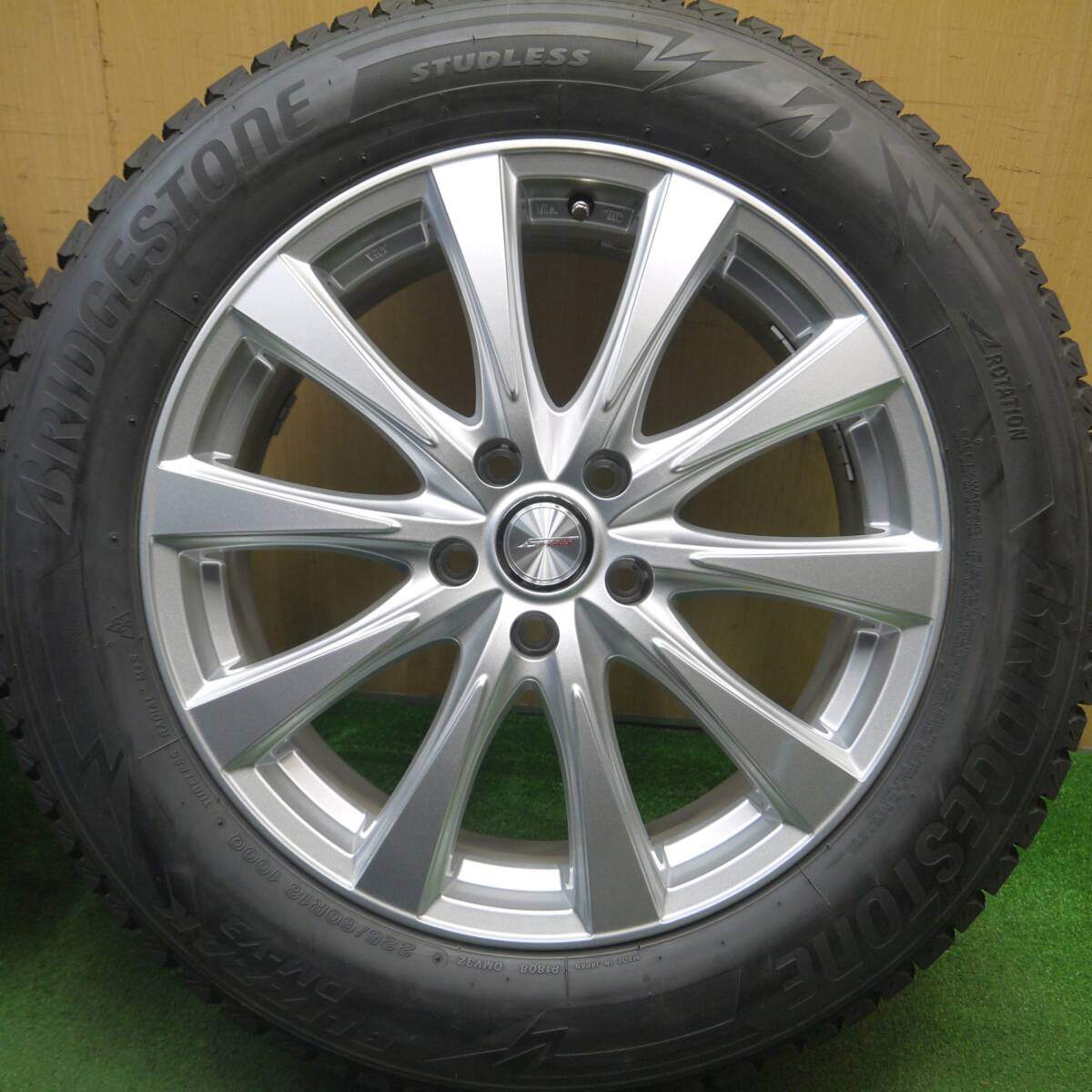 バリ溝！23年！キレイ！ほぼ10分★スタッドレス 225/60R18 ブリヂストン ブリザック DM-V3 JOKER ジョーカー 18インチ PCD114.3/5H★5021204Hス