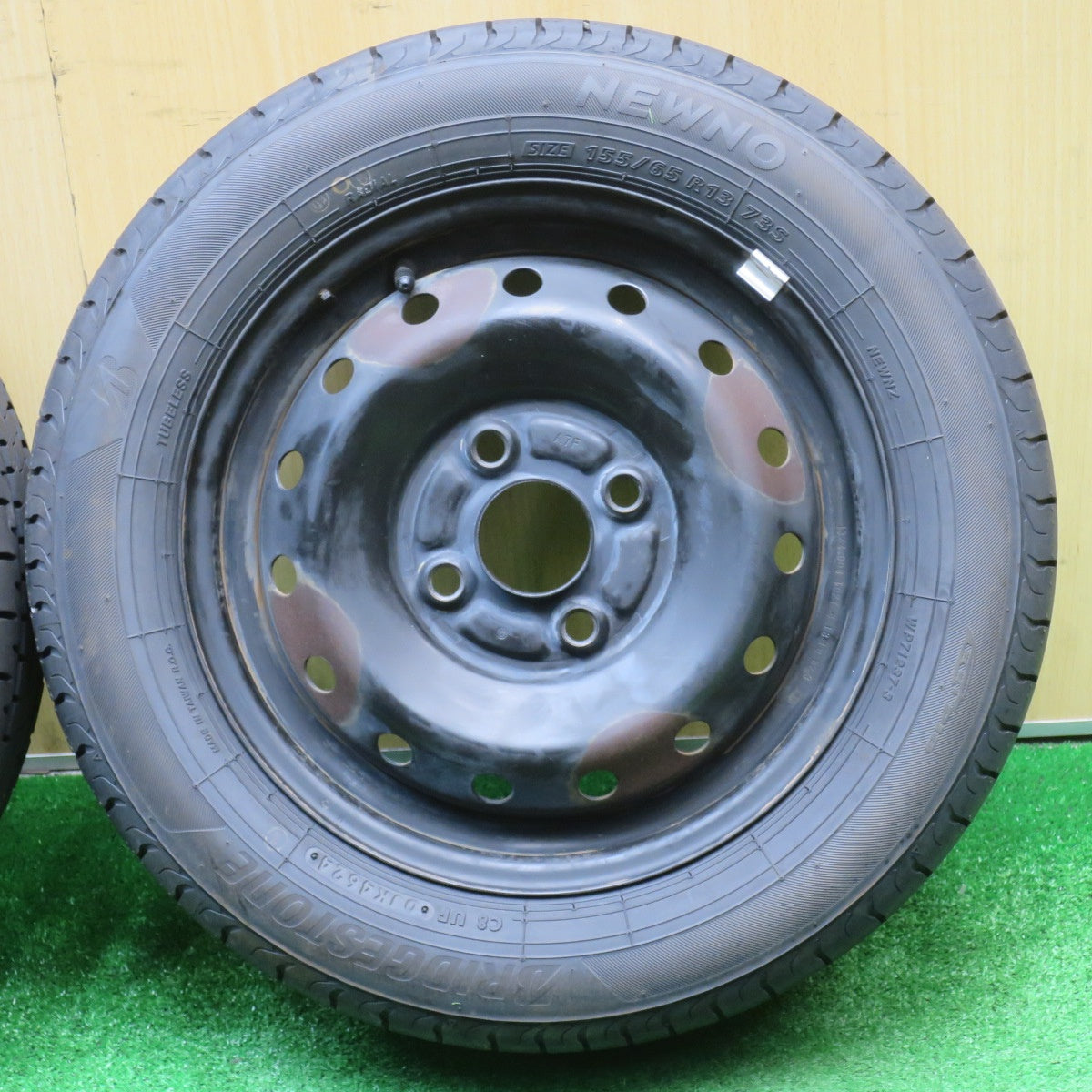 バリ溝！24年！ほぼ10分★155/65R13 ブリヂストン NEWNO TOPY スチール ホイール ニューノ 13インチ PCD100/4H★5110305NJノ