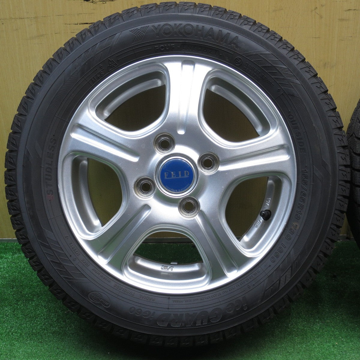 バリ溝！21年！9.5分★スタッドレス 155/65R13 ヨコハマ アイスガード iG60 FEID フェイド 13インチ PCD100/4H★5062703NJス