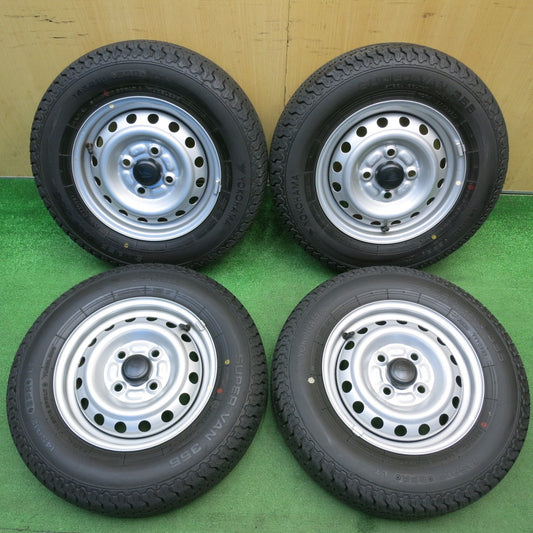 バリ溝！キレイ！ほぼ10分★ダイハツ ハイゼット 純正 スチール 145R12 6PR ヨコハマ SUPER VAN 355 スーパー バン 12インチ PCD100/4H★6040513HAノ