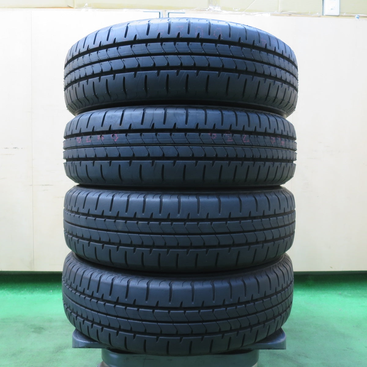 [送料無料] 2本未使用！24年！バリ溝！9分★スズキ ハスラー 純正 スチール 165/60R15 ブリヂストン NEWNO ニューノ 15インチ PCD100/4H★5031407イノ