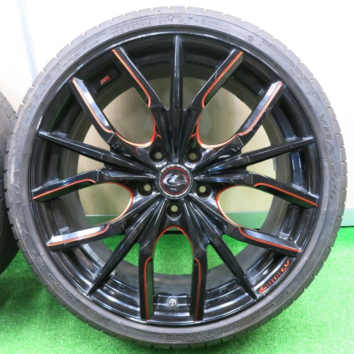 [送料無料] 4本価格★LEONIS LV 235/35R19 weds ハンコック V12 evo2 イエダ YDA-226 レオニス PCD114.3/5H★4092401NJノ