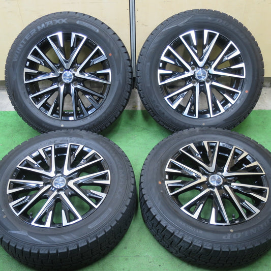 バリ溝！21年！9.5分★スタッドレス 195/65R16 ダンロップ ウインターマックス WM02 SMACK ENKEI AME スマック エンケイ 16インチ PCD100/4H★5052603TTス