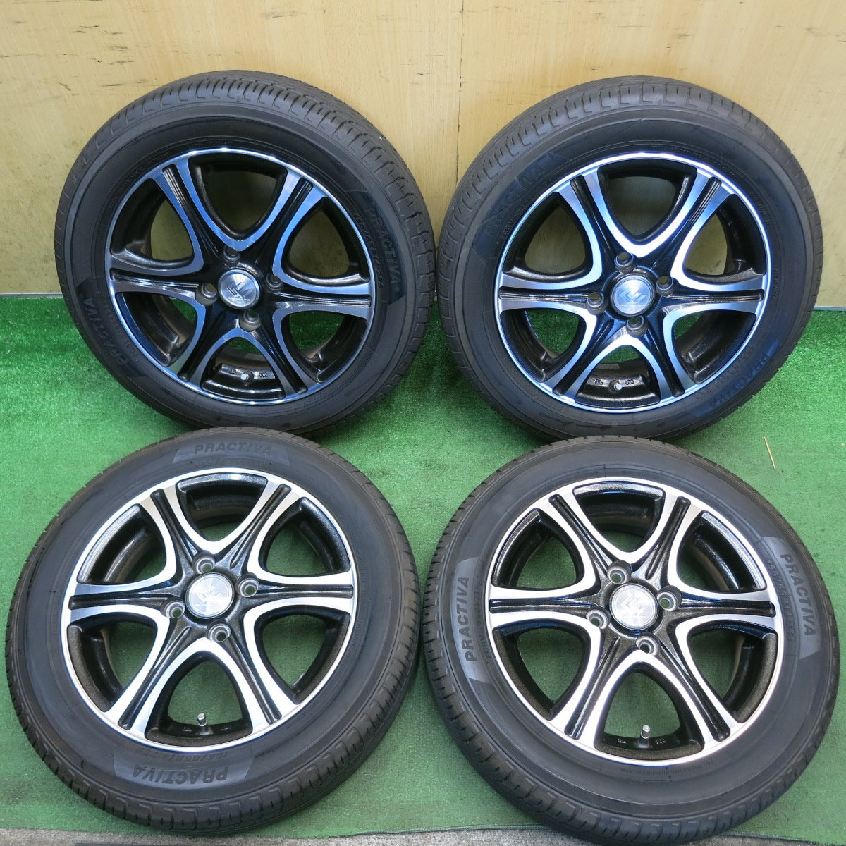 バリ溝！9分◎155/65R14 プラクティバ ヨコハマ 製 CEREBRO セレブロ 14インチ PCD100/4H◎6080602HAノ