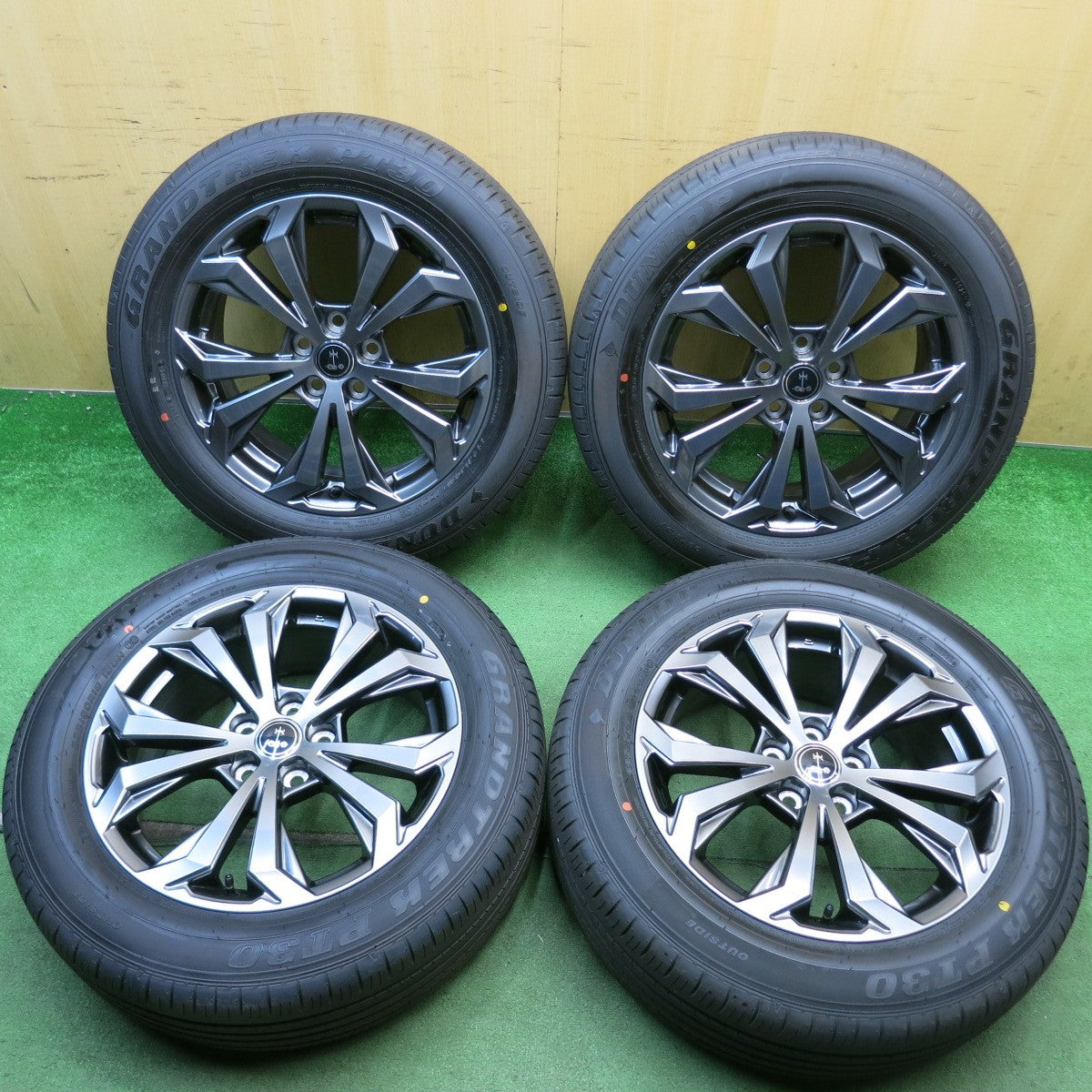 新車外し！25年◎トヨタ RAV4 Gグレード 光岡 自動車 バディ 純正 225/60R18 ダンロップ グラントレック PT30 18インチ PCD114.3/5H◎6071205HAノ
