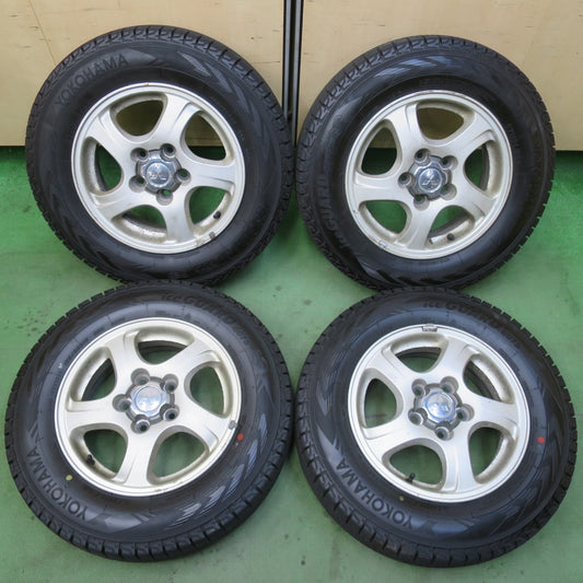 バリ溝！9.5分★三菱 パジェロミニ 純正 175/80R15 スタッドレス ヨコハマ アイスガード G075 15インチ PCD114.3/5H★6012711イス