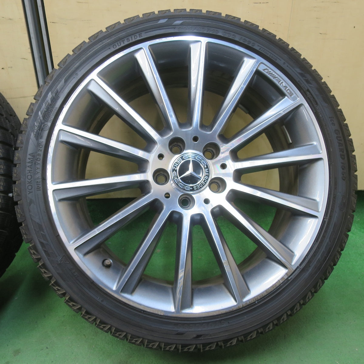 バリ溝！9分★ベンツ W205 Cクラス 純正 AMG 225/40R19 255/35R19 スタッドレス ヨコハマ アイスガード iG60 19インチ PCD112/5H★6030306イス