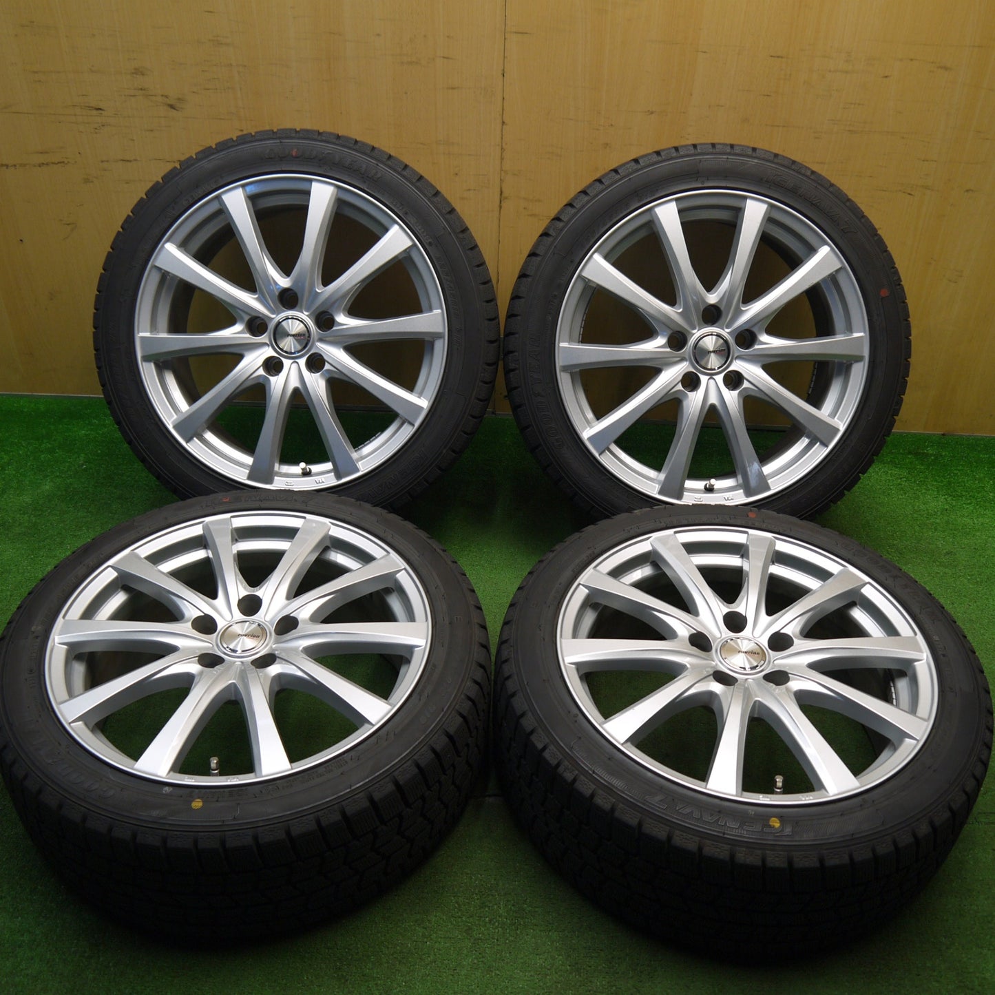 [送料無料] バリ溝！キレイ！9.5分★スタッドレス 225/45R18 グッドイヤー アイスナビ7 ravrion RS01 ラブリオン 18インチ PCD114.3/5H★5031808Hス