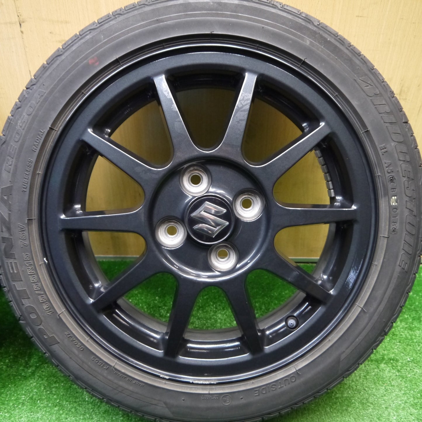 4本価格★スズキ HA36S アルト ワークス 純正 165/55R15 ブリヂストン ポテンザ RE050A 15インチ PCD100/4H★5110403Hノ