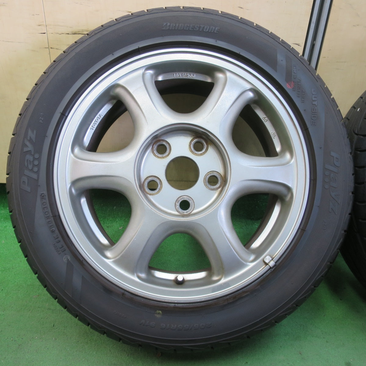 バリ溝！9.5分★トヨタ JZX90系 ツアラーV 純正 205/55R16 225/50R16 ブリヂストン プレイズ PZ-1 16インチ PCD114.3/5H★5061304イノ