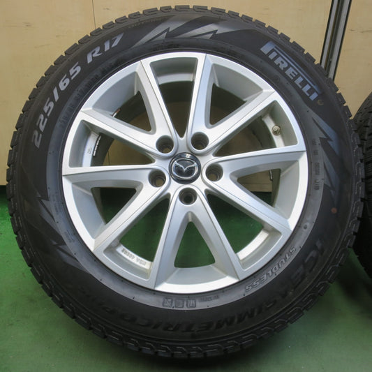 バリ溝!キレイ!8.5分◎マツダ アテンザ 純正 225/65R17 スタッドレス ピレリ アイスアシンメトリコ プラス 17インチ PCD114.3/5H◎6092506イス