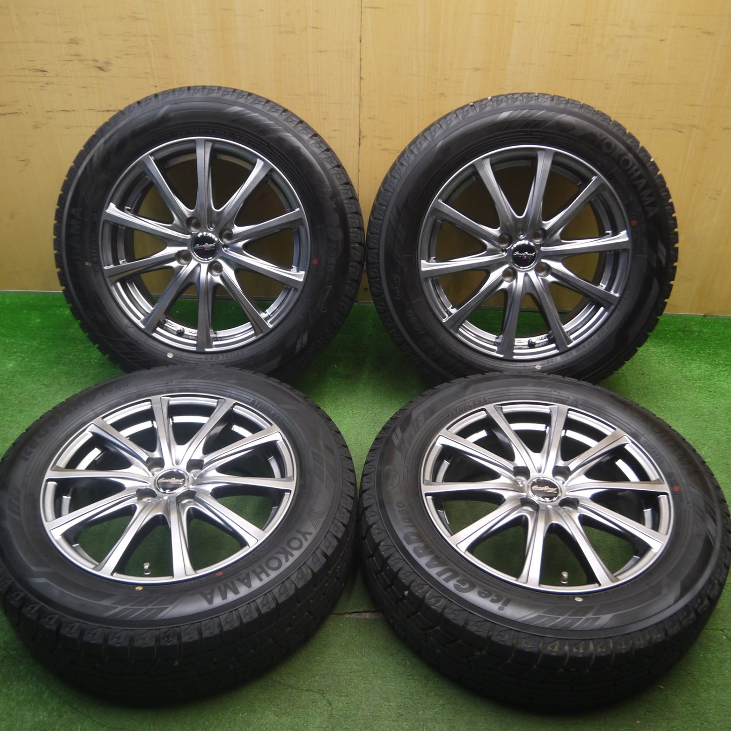 [送料無料] タイヤほぼ未使用！キレイ★スタッドレス 195/65R16 ヨコハマ アイスガード iG60 EuroSpeed MANARAY SPORT ユーロスピード 16インチ PCD100/4H★5022101Hス