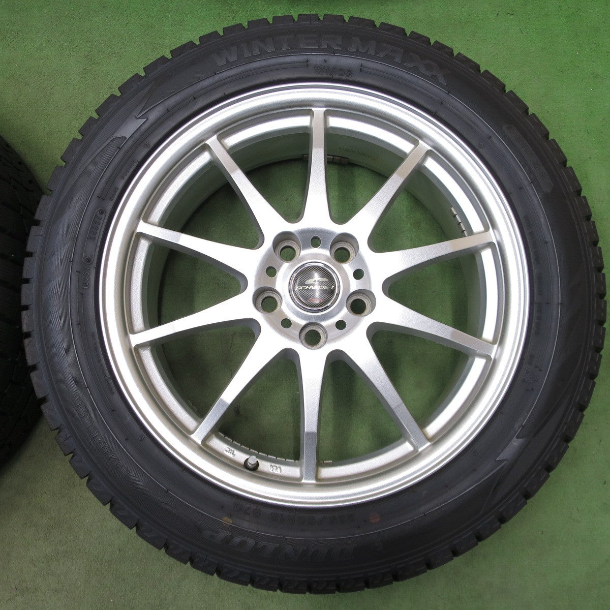 バリ溝！24年！キレイ！9.5分◎スタッドレス 235/50R18 ダンロップ ウインターマックス WM02 SCHNEIDER ATECH シュナイダー 18インチ PCD114.3/5H◎6102306NGス